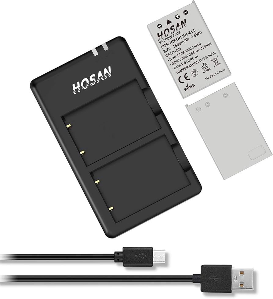 Amazon | HOSAN EN-EL5 純正互換 バッテリー 2個 + USB充電器 対応機種