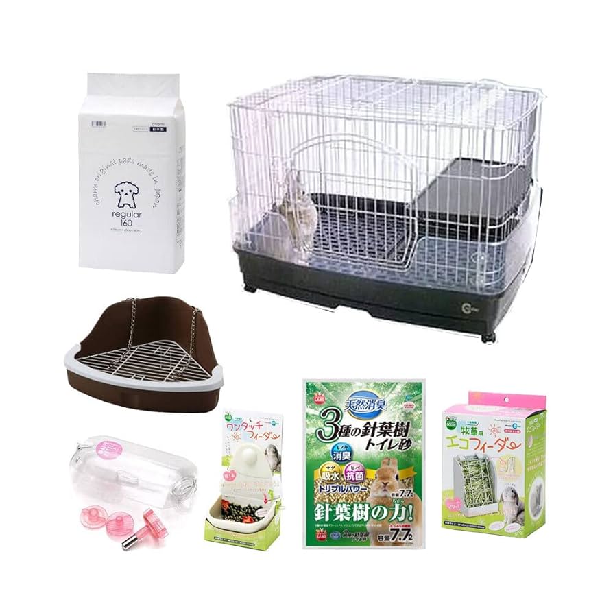 小動物飼育セット ゲージ ペットキャリー うさぎおやつ リード