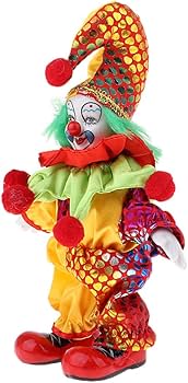 Amazon.co.jp: 全2点 カラフル服 7インチ セ製 道化師人形 ピエロ人形