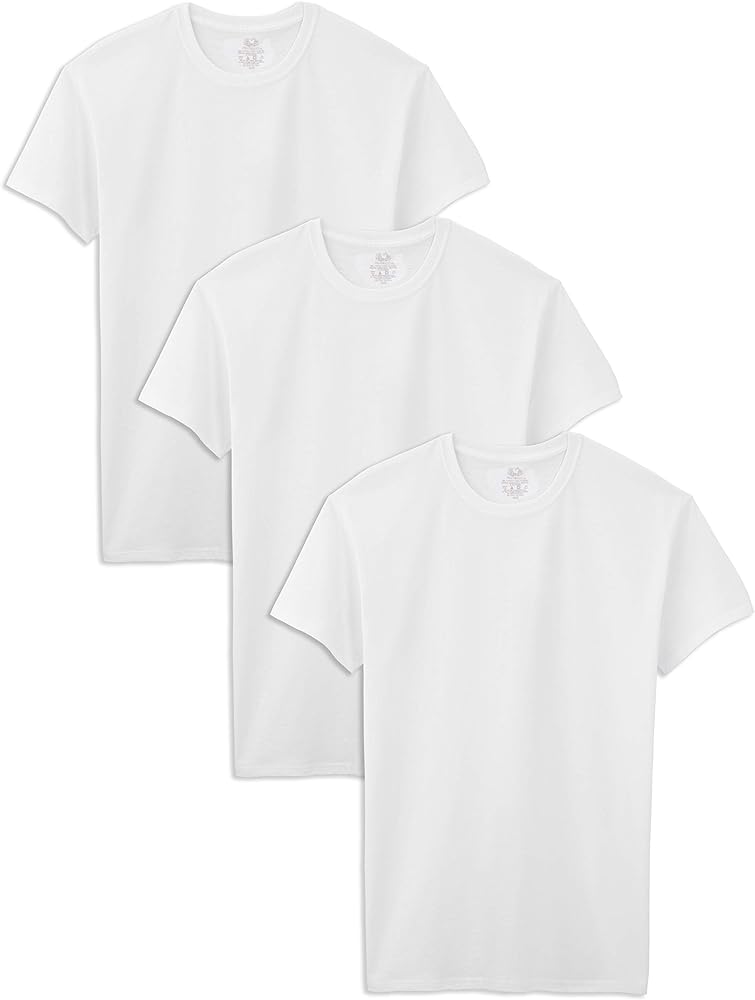 Fruit of the Loom Men's 3-Pack Tall Size Crew-Neck T-Shirt, White