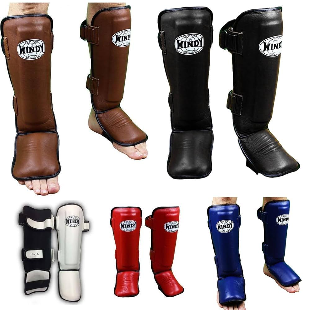 Windy レガース LPL 本革 本格的 ウィンディ キックボクシング 白