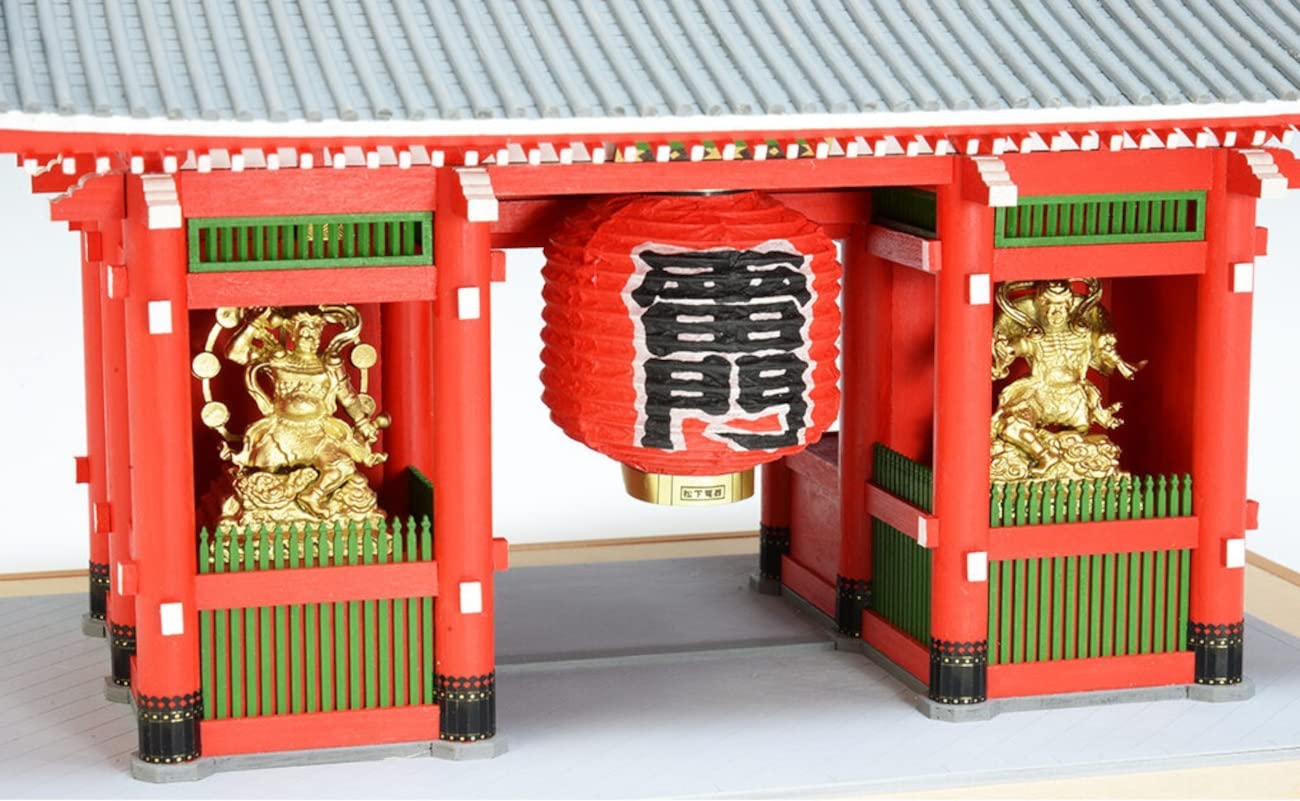 Amazon.co.jp: ウッディジョー 1/50 雷門 塗装タイプ 木製模型 組立