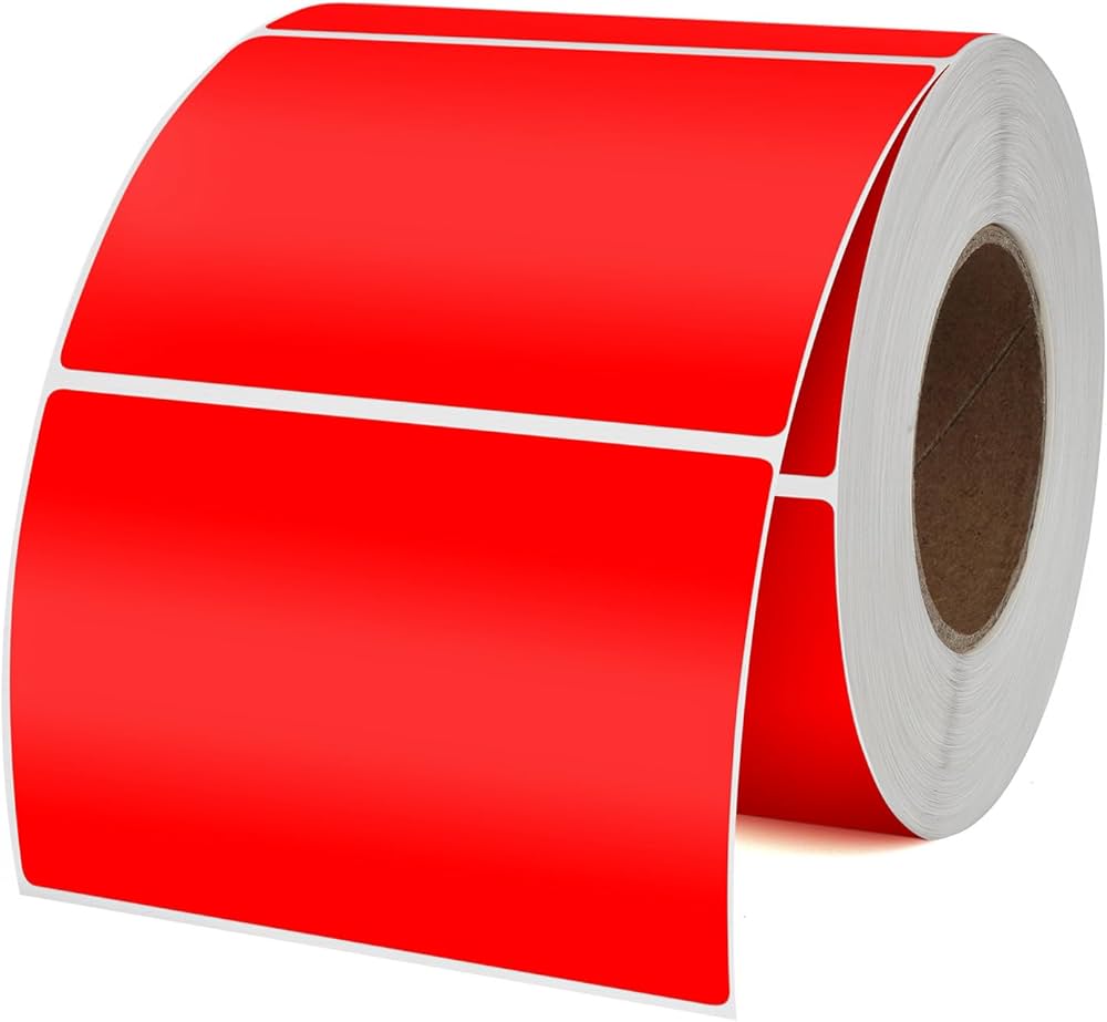 Amazon.co.jp: YIKIADA 赤 カラーラベル ロール ラベルシール