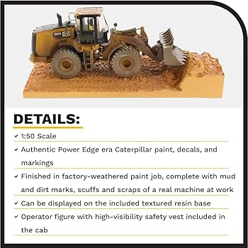 Amazon.com: 1:50 Caterpillar 966M Weathered Medium Wheel Loader