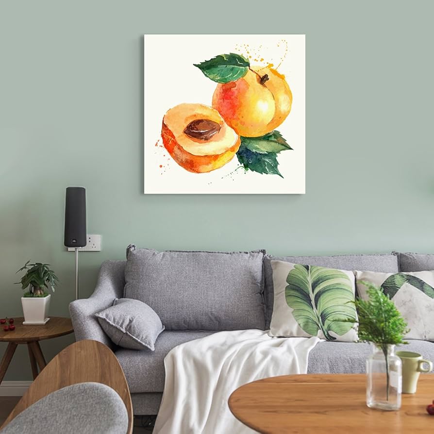 Amazon.com: wall26 - Square Canvas Wall Art - Apricot Watercolor