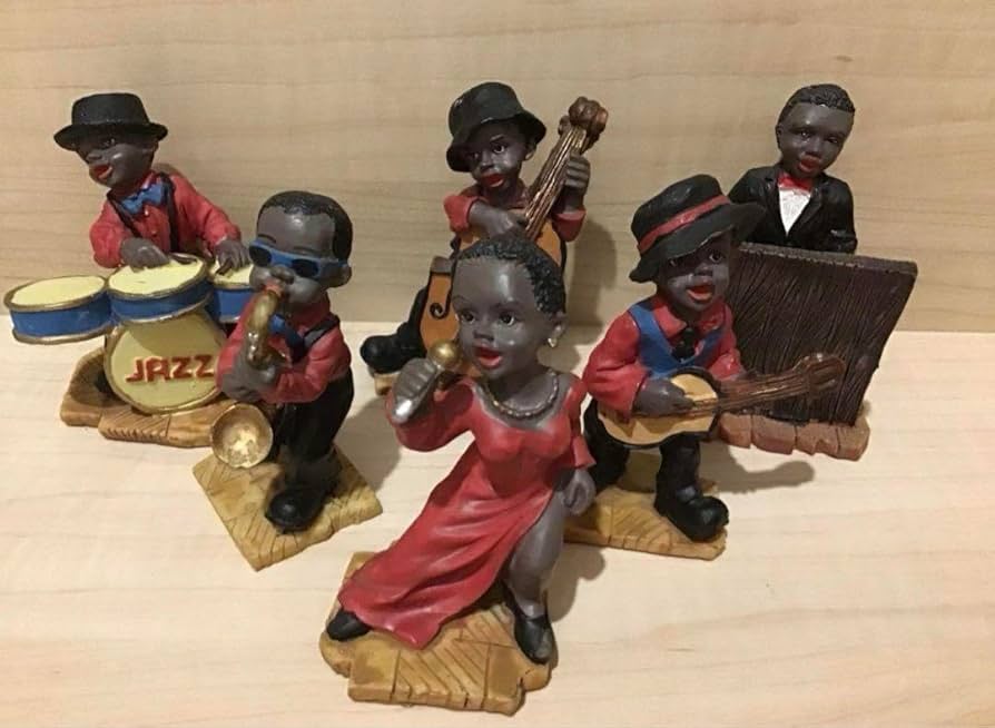 Amazon.co.jp: Jazzバンド 楽団 黒人 人形6個セット アンティーク