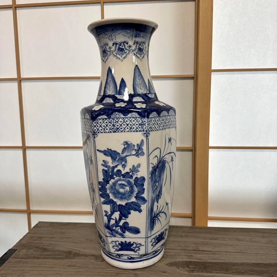 中国 花瓶 花入れ 染付 花器 中国染付 花瓶 壺 高さ約50cm