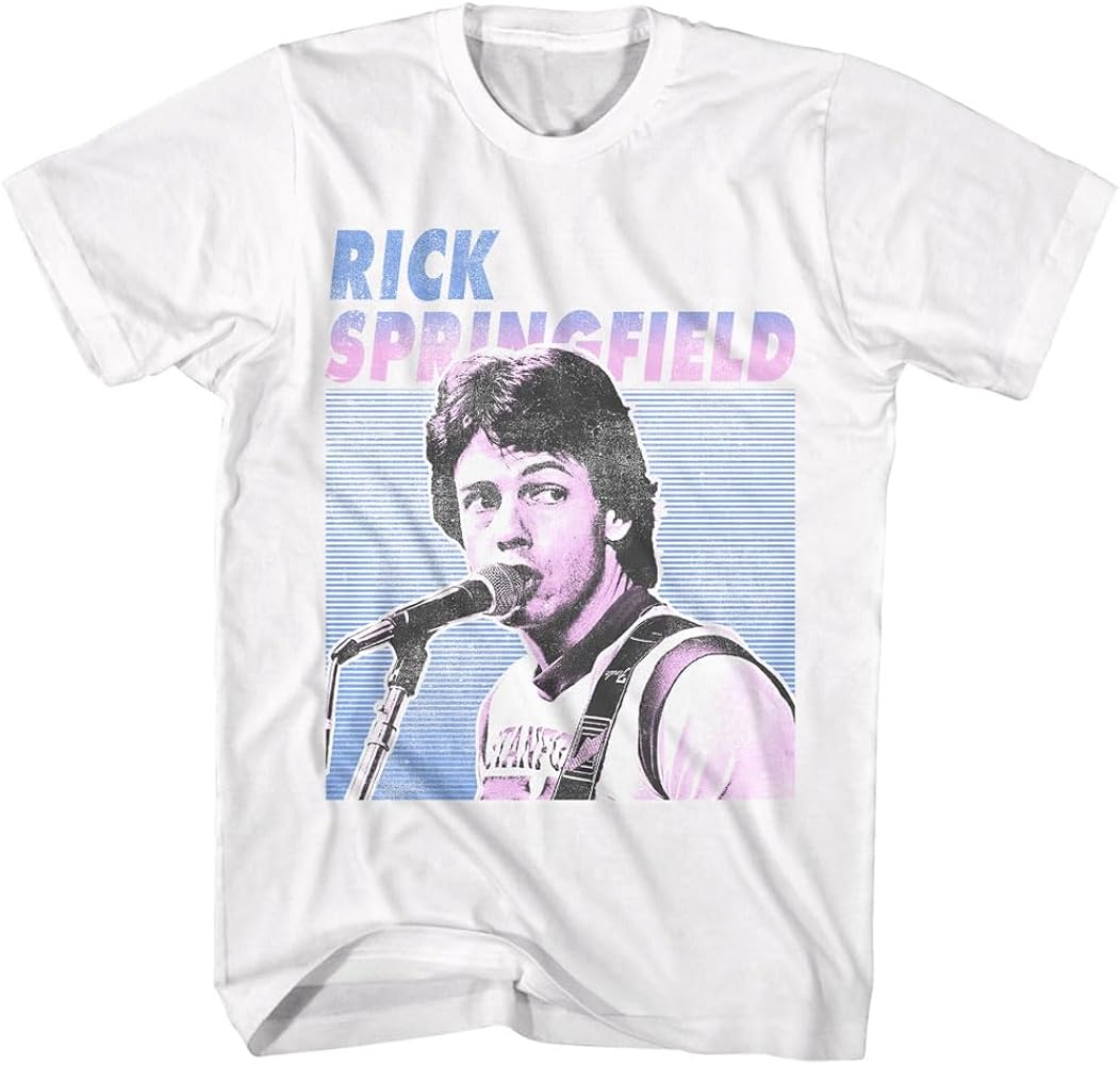 Amazon.com: Rick Springfield Singing Retro Print Adult Short