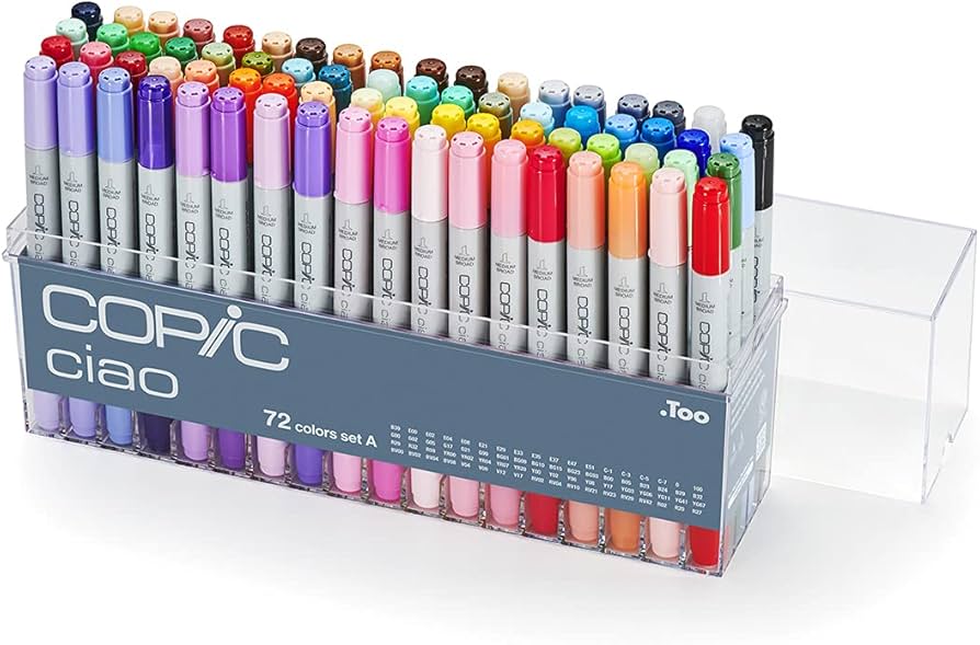 Amazon.com: Copic Ciao, Alcohol Markers, 72 colors, Dual Brush Tip