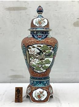 Amazon.co.jp: 超大型有田焼 金龍窯 博山作 飾壺 沈降壺 高さ約118cm