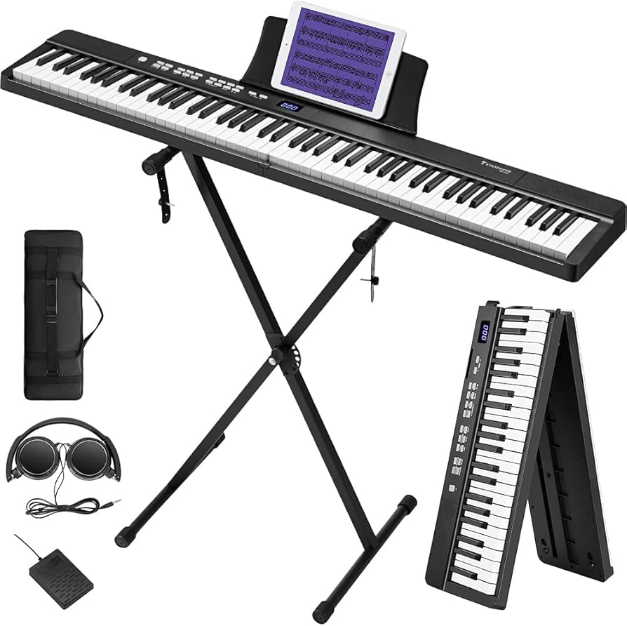 Amazon | Starfavor 電子ピアノ88鍵盤 折り畳み式 充電型 198 種音色