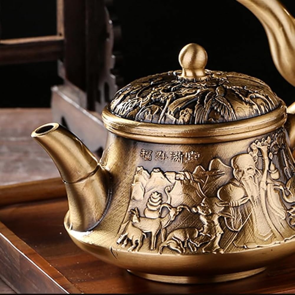 銅器 仙鶴銚子茶壺 茶道具 煎茶器 装飾品 工芸品 置物 銅器 仙鶴銚子茶壺