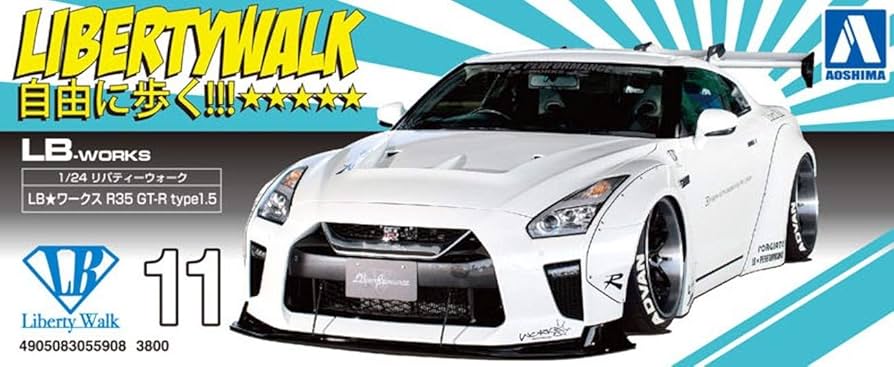 Amazon.com: LB Works R35 GT-R Type 1.5 1:24 Scale Model Kit : Arts