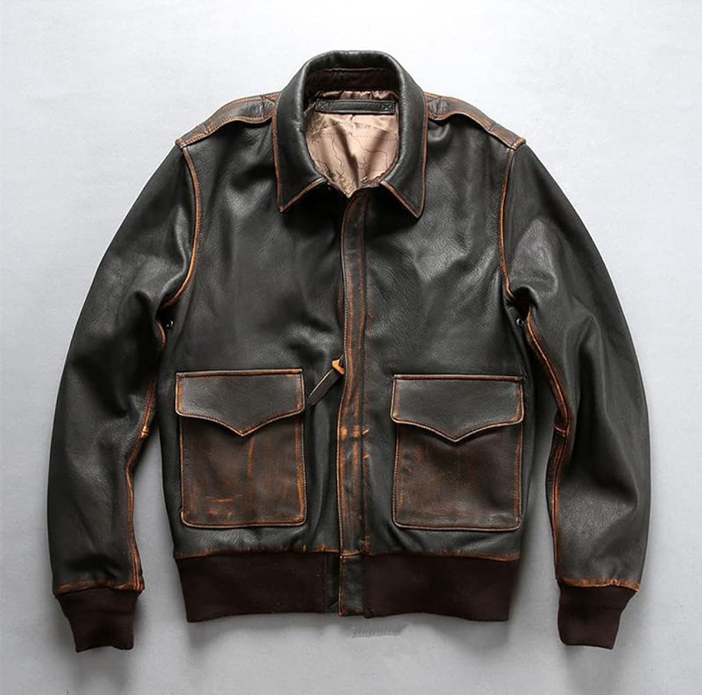 90s 本革 vintage cherokee A-2 ジャケット ブラック L 90s 本革