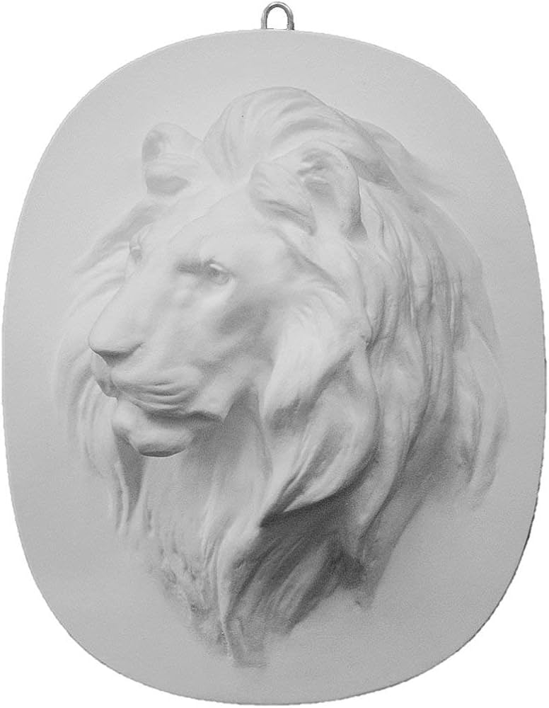 Amazon.co.jp: 石膏像 E－704 ライオンレリーフ H．31cm