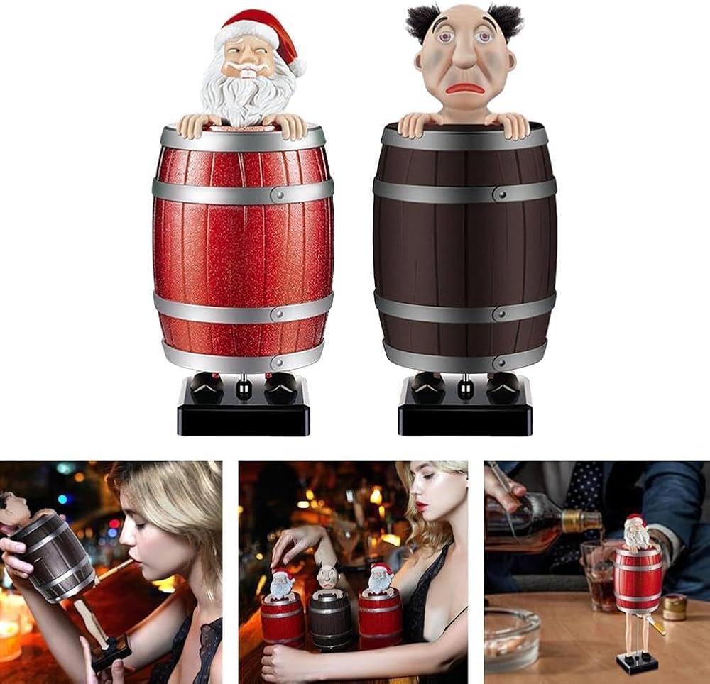 Amazon | 面白いサンタクロースタバコディスペンサー自動木製バケツ