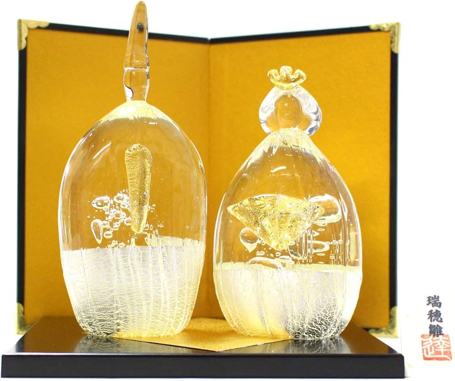 Amazon.co.jp: ガラスのお雛様 glass calico グラスキャリコ 瑞穂雛 L