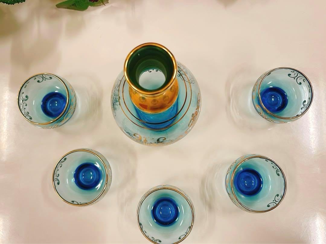 大幅値下げ！新品☆未使用 ベネチアングラス5客&ボトルセット 新品☆未