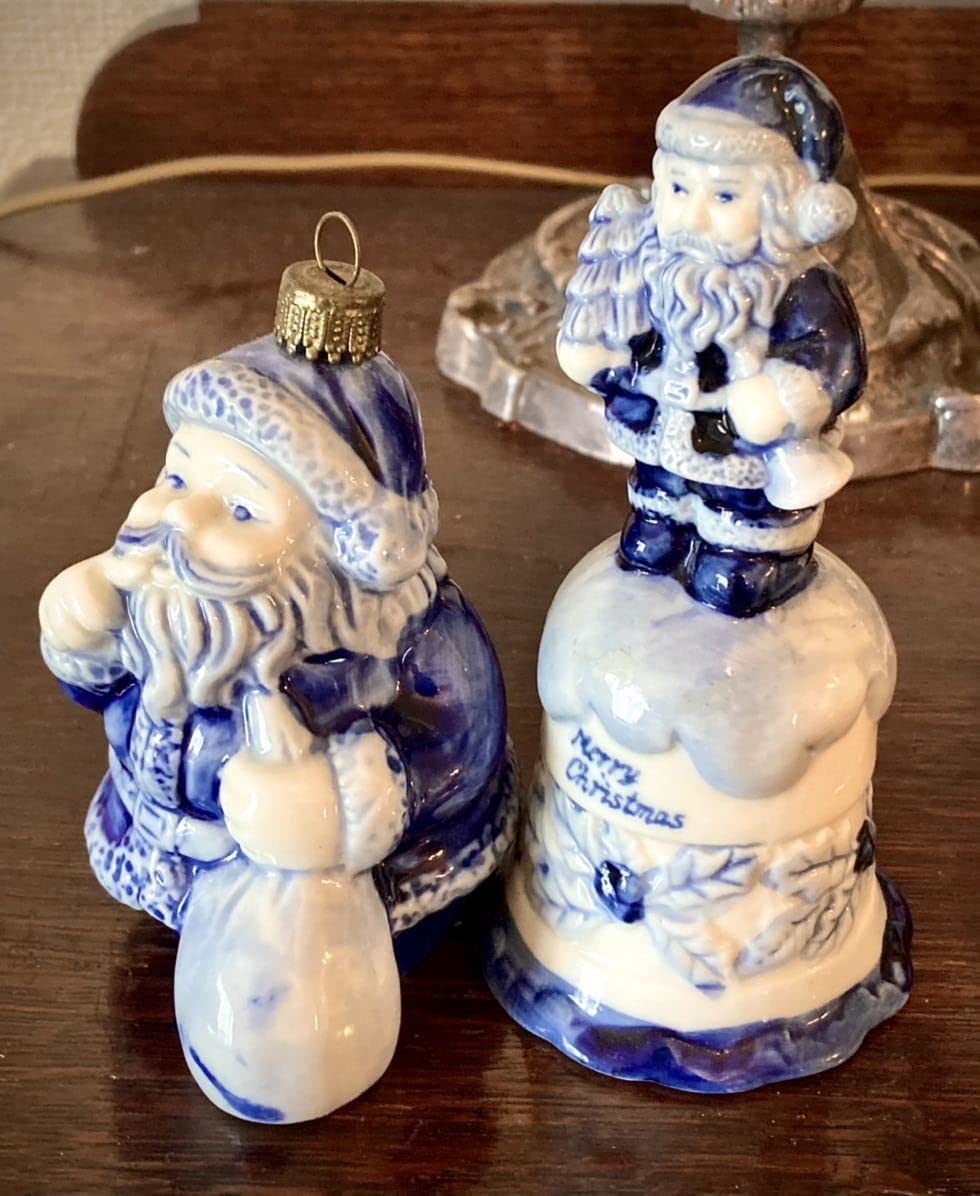 オランダデルフト焼き幸運を呼ぶ月と天使の陶器オーナメント