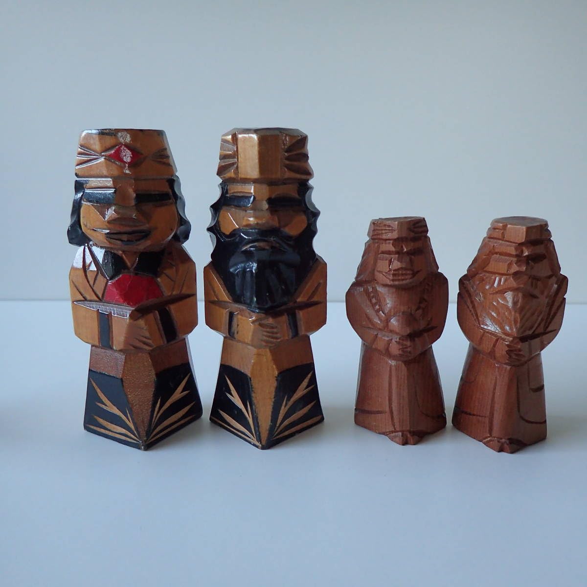 木彫 特大 アイヌ ニポポ人形 北海道伝統工芸 オブジェ 約高35.5