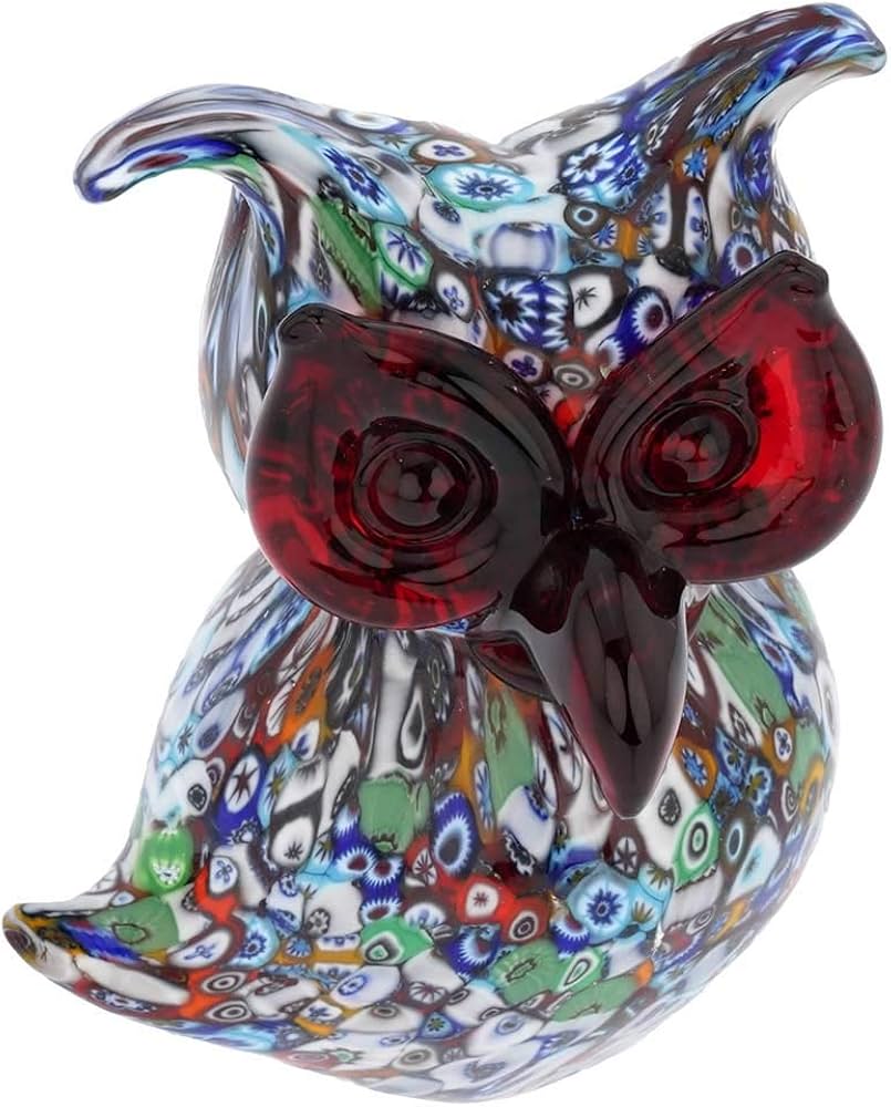 Amazon.co.jp: GlassOfVenice ムラーノガラス ミッレフィオリ フクロウ