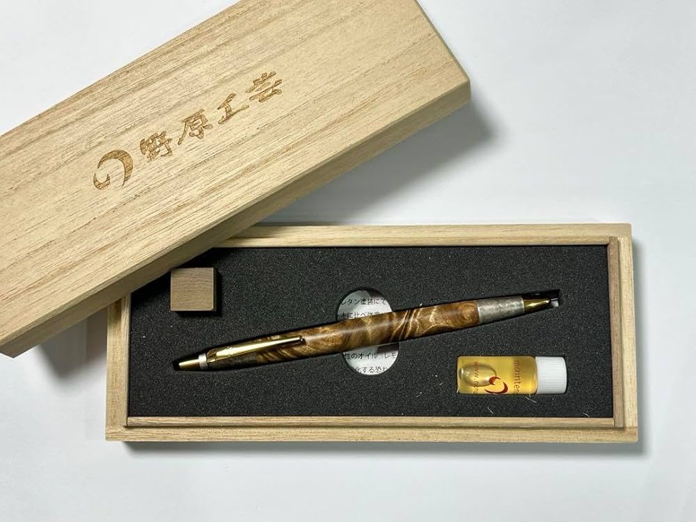 野原工芸 斑紋純銀色金具 スタビライズドウッド ボールペン