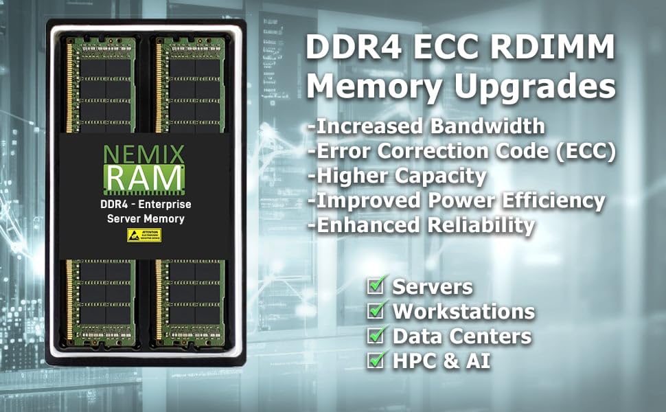 NEMIX RAM 16GB (1X16GB) DDR4 3200MHZ PC4-25600 2Rx8 1.2V CL22 288