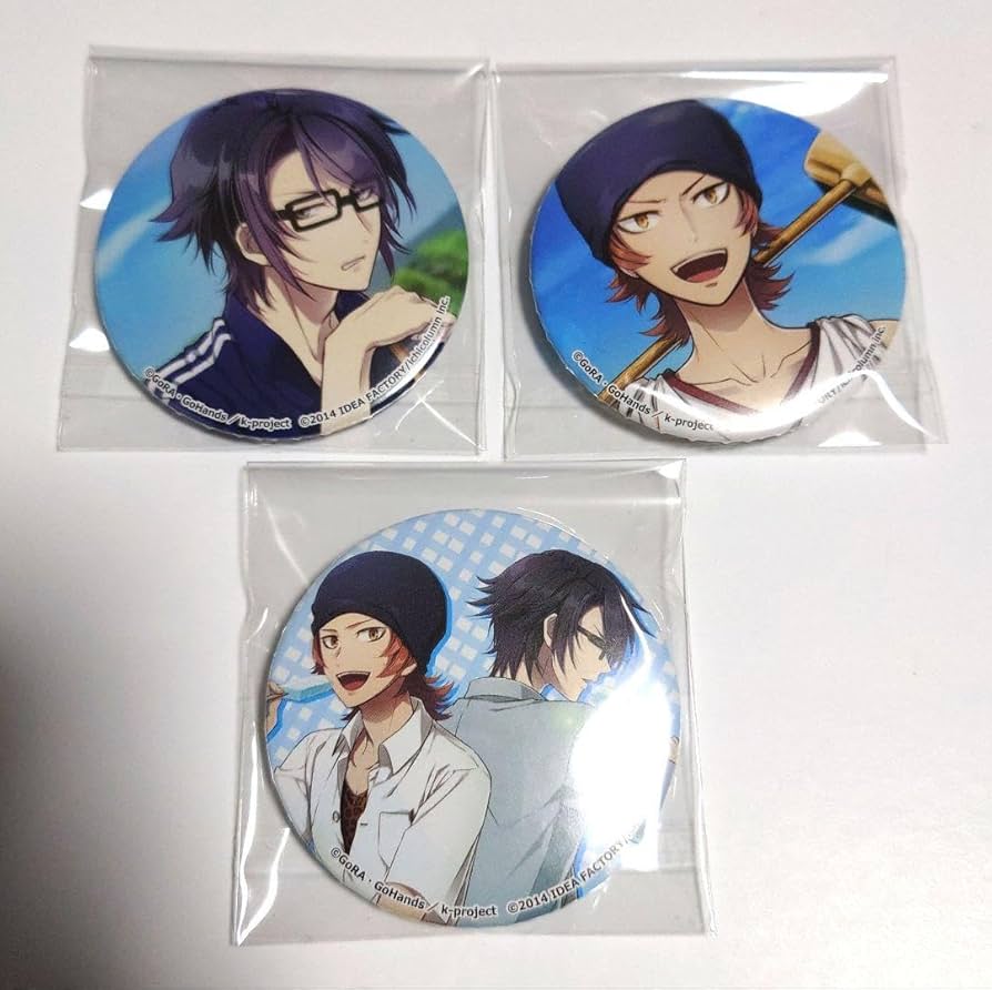アニメK 学園K缶バッジ 伏見猿比古 八田美咲 4点セット Amazon.