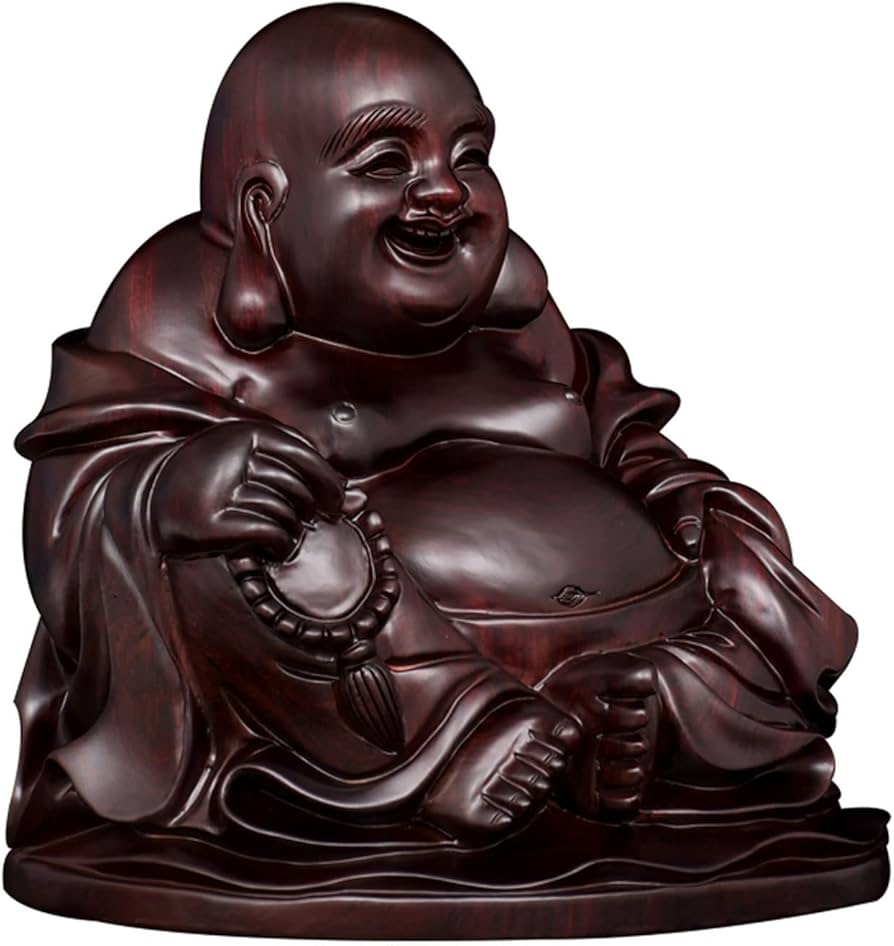 Amazon.co.jp: 布袋さんの置物 10cm 高級天然 黒檀 木彫りの布袋様