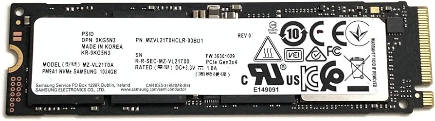Amazon.com: Samsung SSD 1TB PM9A1 NVMe PCIe 3.0 Gen3 x4