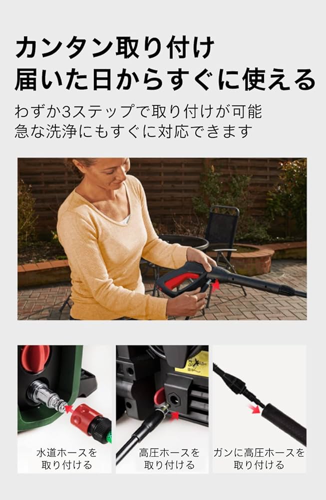 Amazon | ボッシュ(BOSCH) 高圧洗浄機 1500W 最大許容圧力12MPa