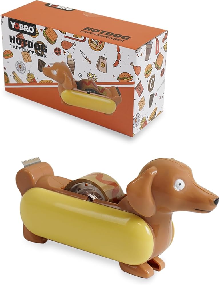 Amazon.co.jp: YOBROデスク用テープカッター、ホットドッグデザイン