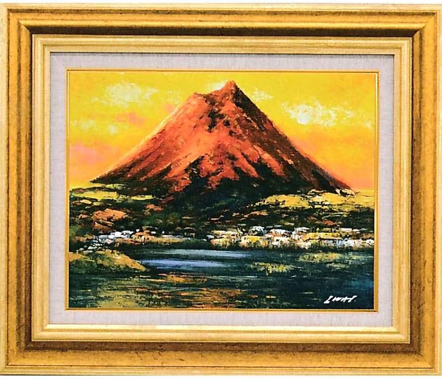 富山の画家・浅井景一作の油彩画 タイトル『焼岳の遠望』サイズF20号