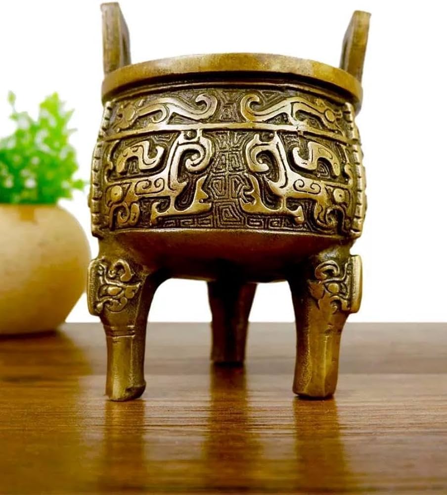 Amazon.co.jp: 青銅器 鼎 銅製倣古品 レプリカ 小型 中国 骨董品 古