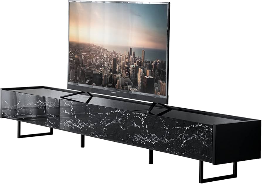 Amazon｜タンスのゲン テレビ台 幅240cm 大理石調 日本製 ガラストップ