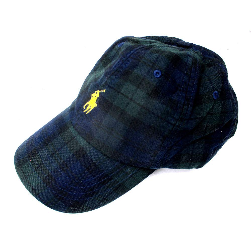 美品POLO RALPH LAUREN ブラックウォッチキャップ