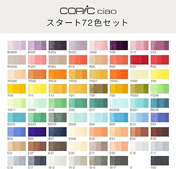 Amazon.com: Too Copic Ciao Start Set of 72 Colors, Made in Japan