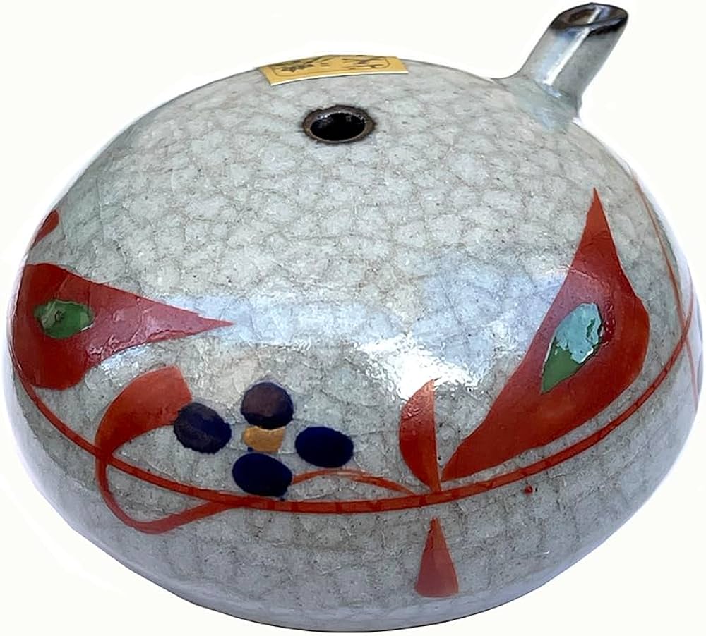 Amazon | 弘梅堂 書道 水滴「赤絵花 美濃焼」伝統的工芸品 | 墨・墨汁