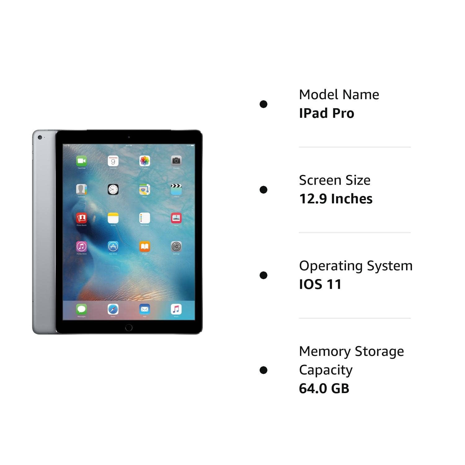 Amazon.com : Apple iPad Pro 2 12.9in (2017) 64GB, Wi-Fi - Space