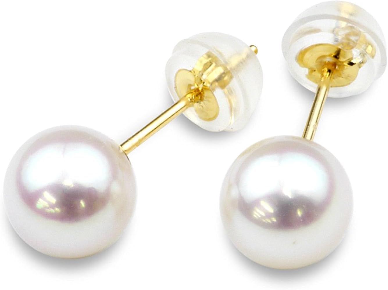 Amazon | 美貴真珠 K14WGアコヤ真珠ピアス【越物】【6mm-6.5mm】ewn