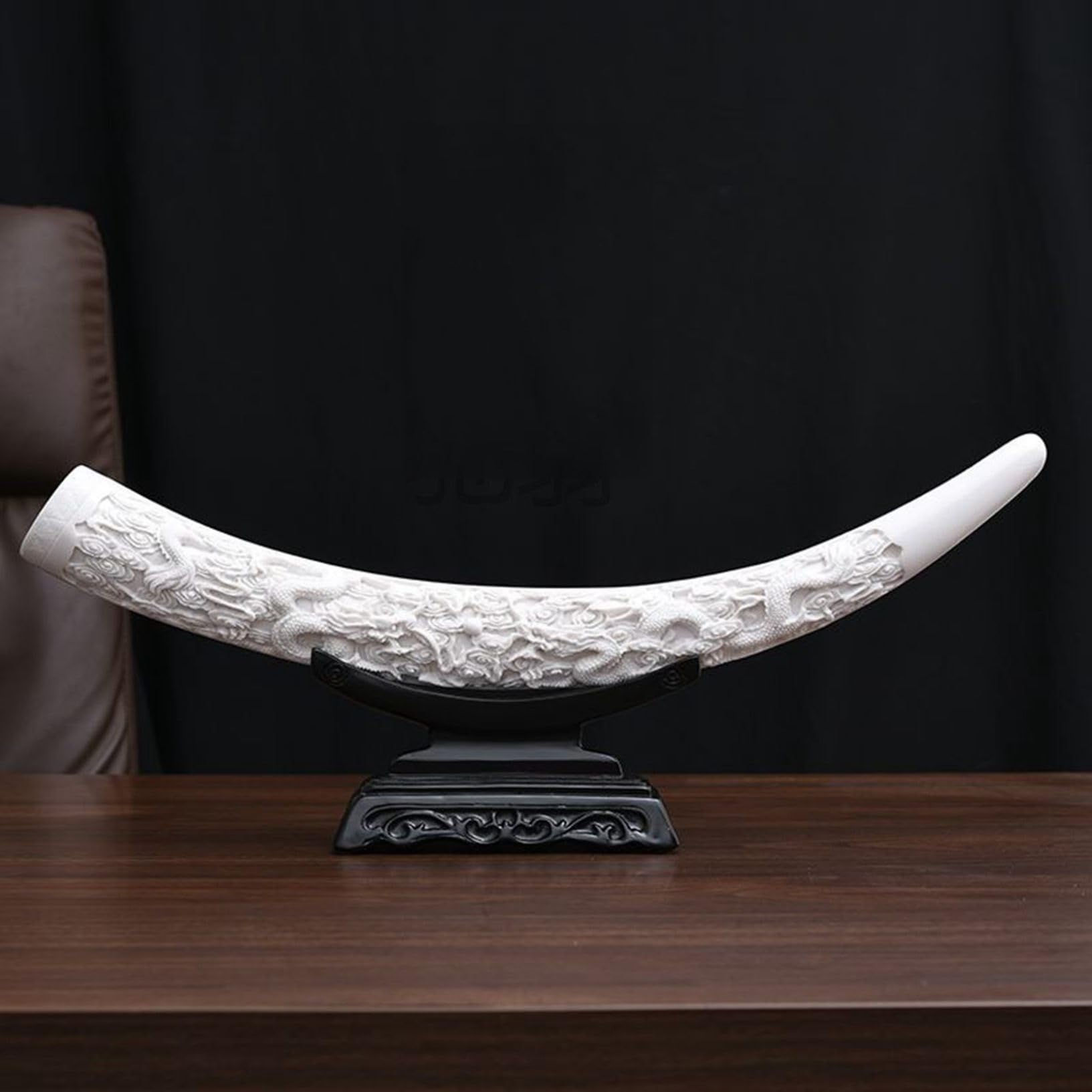 Amazon.co.jp: 置物 オブジェ 象牙風 樹脂製 彫刻 創造的な模造象牙