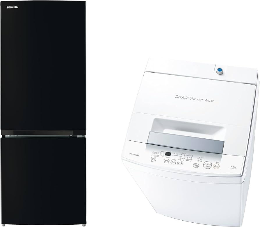 Amazon | 東芝【新生活2点セット】 冷蔵庫 153L + 洗濯機 4.5kg 家電
