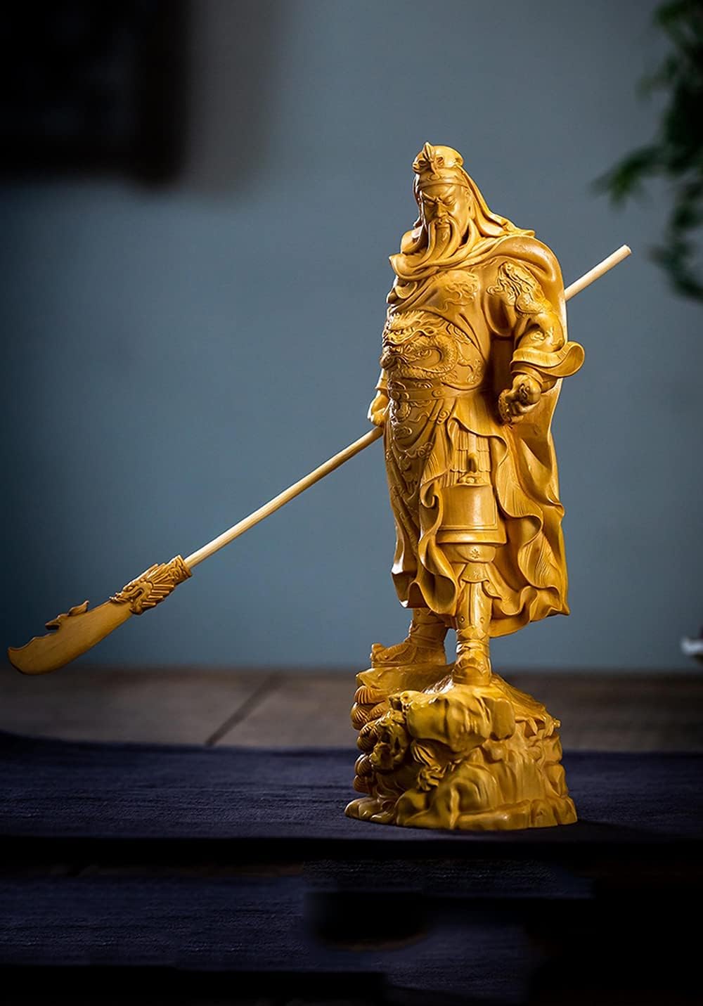 三国志 関羽像 関帝像 関公像 立像 高級天然ツゲ木彫り 置物 中国