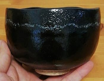 Amazon.co.jp: 祥悦作 道入写 黒楽 茶碗 共箱 紙付 仕服付 茶道具