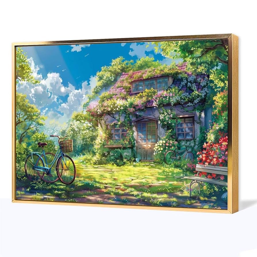 油絵 菅家令子 絵画インテリア 額付(青緑＋金色の枠)uF6-113102 ばら