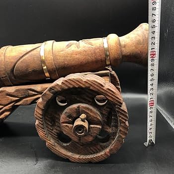 Amazon.co.jp: スペイン製木製大砲置物インテリア手作り長さ約47cm大型