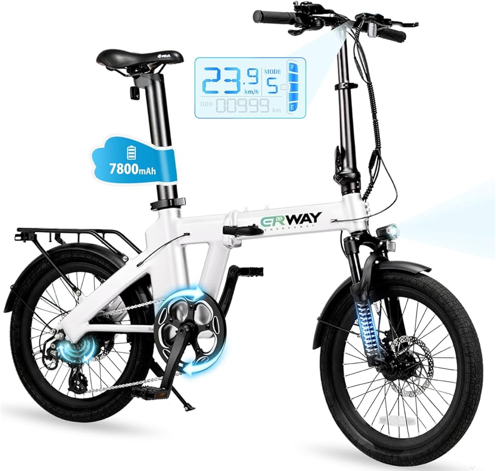 Amazon | ERWAY 電動自転車 電動アシスト自転車 折りたたみ 20インチ