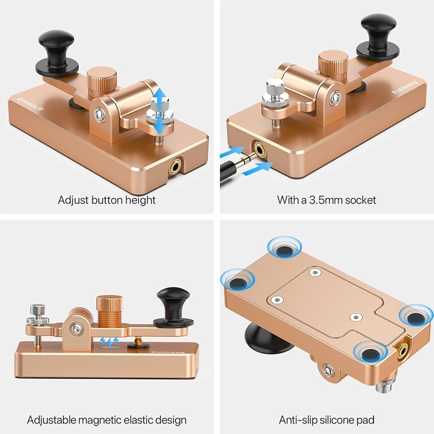 Amazon.co.jp: PUTIKEEG アマチュア無線 電鍵 パドル モールス信号