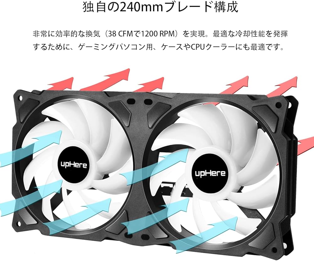 デスクトップPC用カラフルファン2つ + おまけのファン1つ