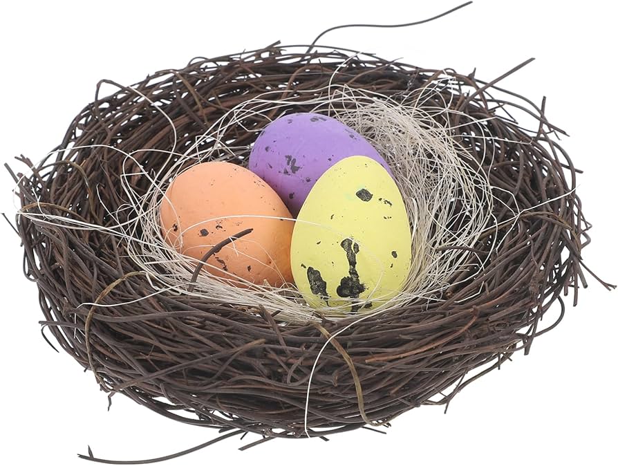 即購入OK エクセルヒューマン 紫色の卵型漆器 自然風景と鳥の絵柄 即